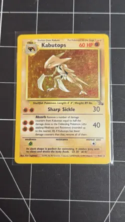 1999 Pokemon Kabutops 9/62 Base Set Holo Rare MP WOTC - Image 1