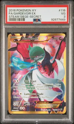 2016 POKEMON XY STEAM SIEGE SECRET #116 FULL ART/GARDEVOIR EX PSA 3 - Image 1