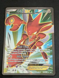 Scizor EX 119/122 Breakpoint Full Art Ultra Rare Pokemon Card NM - Image 1