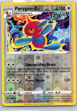 Pokemon Porygon-Z ✨ Reverse Holo Rare SWSH11: Lost Origin 142/196 NM - Image 1