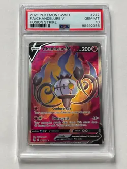 Pokemon TCG Gem Mint PSA 10 Chandelure V 247/264 Fusion Strike Full Art - Image 1
