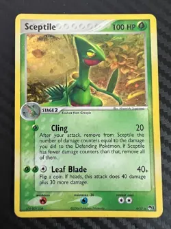 Pokemon TCG Sceptile 4/17 Pop Series 1 Holo Rare DMG - Image 1