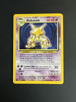 Alakazam Holo Base Set Pokemon 1/102 Rare WOTC English Near Mint - Image 1