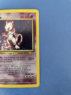 Mewtwo 10/102 Base Set Holo Rare Pokemon Card - Moderately Played - Image 5