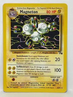 Pokemon Magneton Fossil Unlimited Non Holo Rare 26/62 - LP - Image 1
