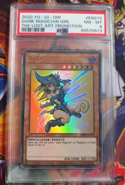 PSA 8 Dark Magician Girl Yu-Gi-Oh LART-EN019 Ultra Rare Lost Art Promotion - Image 1