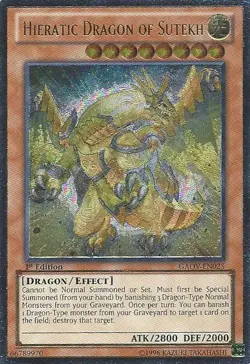Moderately Played, English Yu Gi Oh Hieratic Dragon of Sutekh - GAOV-EN025 - Ult - Image 1