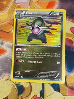 Pokemon Card Fraxure 14/20 Dragon Vault Holo Rare Near Mint - Image 1
