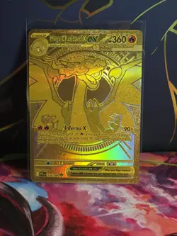 Pokemon Gold Hyper Rare Mega Charizard X EX Card 130/094 Phantasmal Flames Set - Image 1