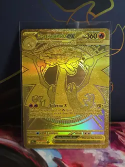 Pokemon Gold Hyper Rare Mega Charizard X EX Card 130/094 Phantasmal Flames Set - Image 2