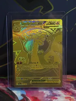Pokemon Gold Hyper Rare Mega Charizard X EX Card 130/094 Phantasmal Flames Set - Image 4