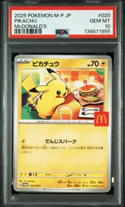 PSA 10 No Reserve Promo Pikachu - 020/M-P Promotional Cards Regular (Japanese) - Image 1