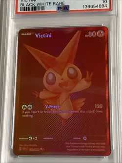 PSA 10 GEM MINT 2025 POKEMON WHT EN-WHITE FLARE BLACK WHITE RARE #172 VICTINI - Image 3