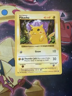 Pokemon TCG Pikachu 58/102 Base Set Shadowless Red Cheeks Vintage - Image 1