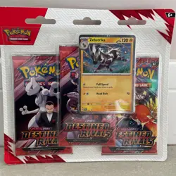 Pokemon TCG Destined Rivals 3 Pack Blister (Zebstrika) Factory Sealed - Image 2