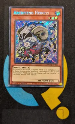 MZMU-EN066 Archfiend Heiress Chibi Art Secret Rare 1st Ed YuGiOh - Image 1