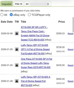 Luffy Tarou St18-005 One Piece Card Game Sr Limited Tcg - Image 3