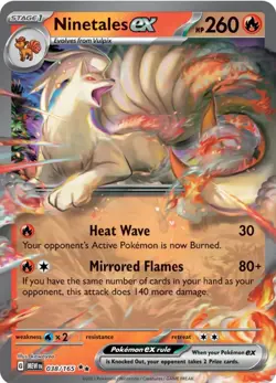 Ninetales Ex 038/165 Scarlet & Violet 151 Holo Rare Pokemon TCG Card English - Image 1