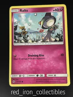 Ralts 91/147 Common Burning Shadows Sun & Moon Pokemon Card LP - Image 1