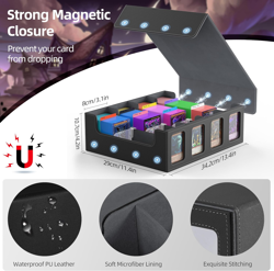 Miroddi Trading Card Storage Box, 3000+ MTG Deck Box, Commander Card Deck Case w - Image 5