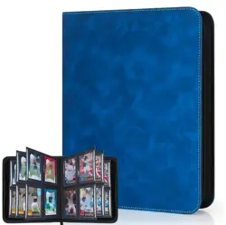 Blue -Toploader Binder | Holds 112 Toploaders | 4 Pocket Top Loader Card Binder - Image 1