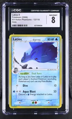 CGC 8 Latios δ 2006 EX Holon Phantoms 12/110 Holo Pokemon Card - Image 1