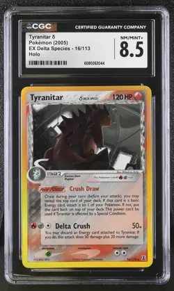 CGC 8.5 Tyranitar δ 2005 EX Delta Species 16/113 Holo Pokemon Card - Image 1