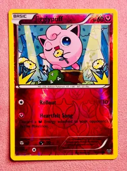 Jigglypuff | 87/146 | XY Base Set | 2014 Pokemon TCG Card | Reverse Holo | LP - Image 1