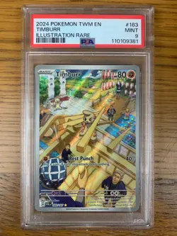 Pokemon - PSA 9 - Timburr - 183/167 - Twilight Masquerade - Illustration Rare - Image 1
