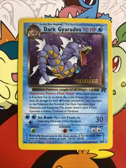 Pokemon Dark Gyarados #8 Team Rocket Prerelease Holo- LP - Image 1