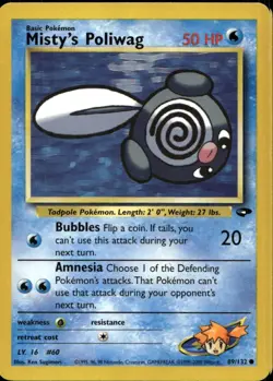 Misty's Poliwag 89/132 Common WOTC Gym Challenge Pokemon - Image 1