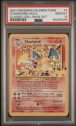 Pokemon Charizard Holo Card 4/102 Celebrations 25th Anniversary PSA 10 Gem Mint - Image 1