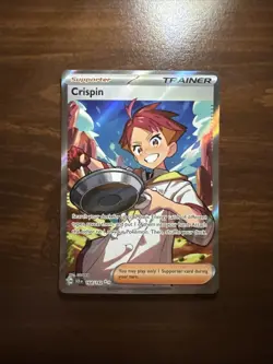 Pokemon Trainer Crispin TCG Full Art Holo Ultra Rare Card 164/142 NM Condition - Image 1