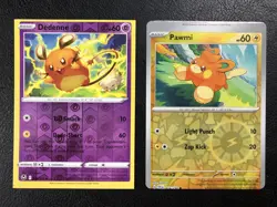 Square Cut & Miscut - Dedenne & Pawmi - Reserved For 咚咚鼠 - Pokemon TCG - Error - Image 1