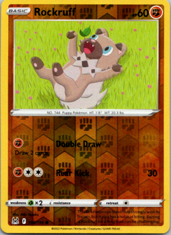 Rockruff 109/196 Pokemon Lost Origin SWSH Reverse Holo Common Card NM - Image 1