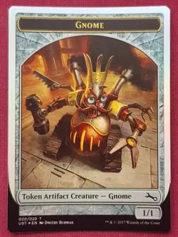 Magic The Gathering UNSTABLE FOIL GNOME token card MTG - Image 1