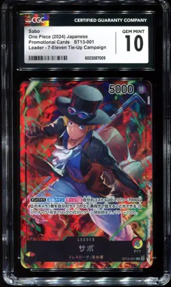 Sabo ST13-001 CGC 10 7-Eleven Rie-Up Campaign Promo One Piece Card - Image 1