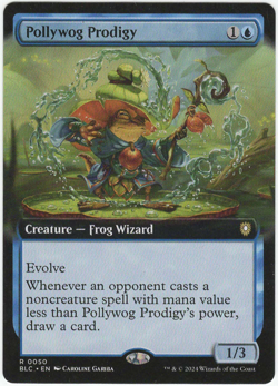 1x Extended Art Pollywog Prodigy MTG Bloomburrow Commander Lightly Played - Image 1