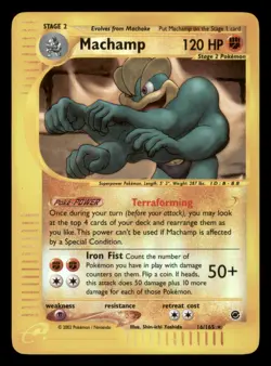 Moderately Played Machamp 16/165 Reverse Holo Expedition Base Set Rare - Image 1