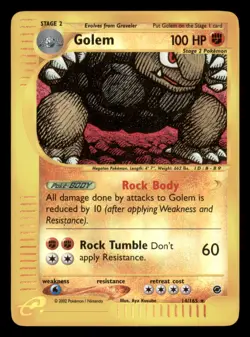 Moderately Played Golem 14/165 Reverse Holo Expedition Base Set Rare - Image 1