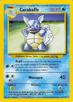 Wartortle #42 Base Set (FR) Pokemon TCG 1999 - Image 1