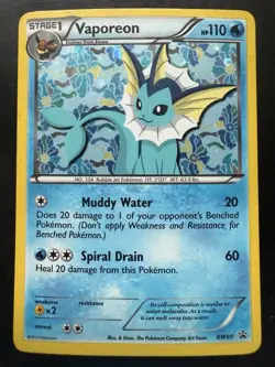 Pokemon Vaporeon Black White Holo Promo BW89 (LP) - Image 1