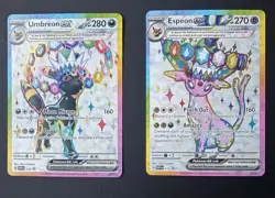 Prismatic Evolutions Premium Figure Collection Promo Cards Umbreon and Espeon - Image 1