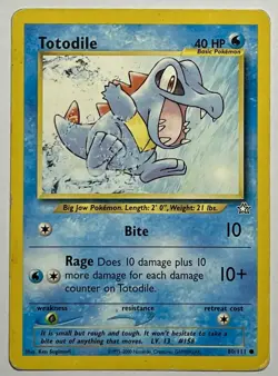 Totodile 80/111 (HP) Common Unlimited Neo Genesis 2000 WOTC Pokemon Card - Image 1