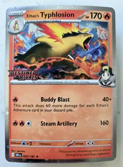 Pokemon Destined Rivals Ethan's Typhlosion Stamped Promo 34/182 Tcg Card - Image 1