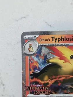 Pokemon Destined Rivals Ethan's Typhlosion Stamped Promo 34/182 Tcg Card - Image 5