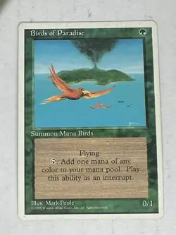 Magic the Gathering MTG 4th Edition Birds of Paradise MP - Image 1