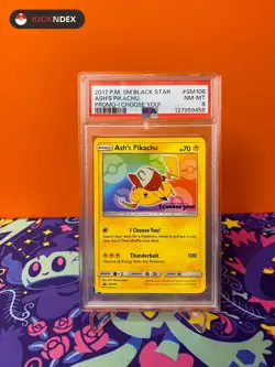 PSA 8 ⚡ 2017 POKEMON SM BLACK STAR PROMO I CHOOSE YOU! #SM108 ASH'S PIKACHU - Image 1