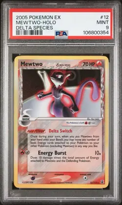 Mewtwo Delta Species Holo Card 019/086 Holon Research Tower PSA 9 - Image 1