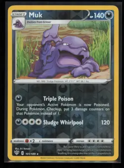 Muk 101/189 Pokemon Darkness Ablaze Rare Near Mint Reverse Holo - Image 1
